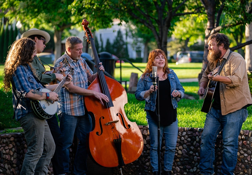 Musicians performing in a park in Sioux Falls
