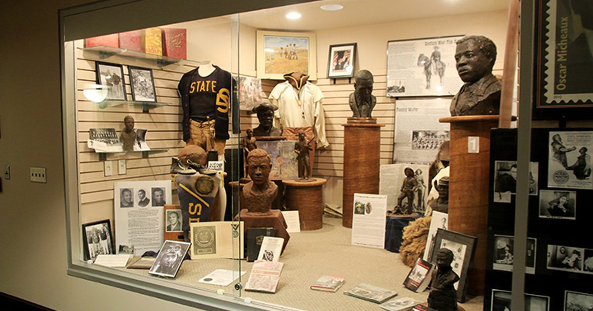 South Dakota African American History Museum exhibit case at the Washington Pavilion