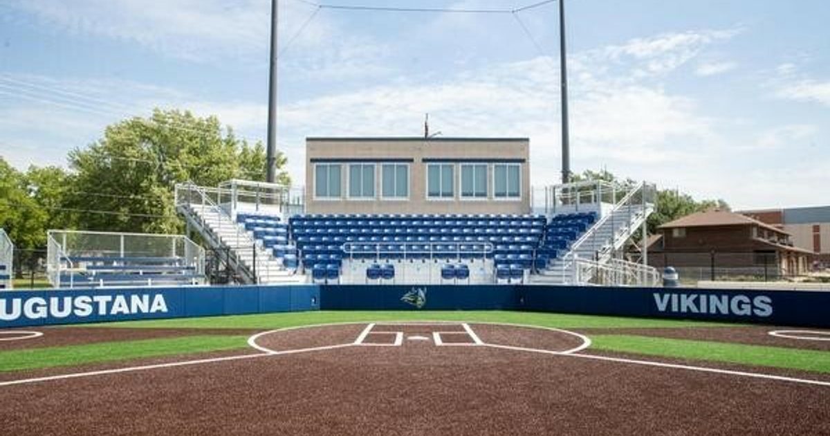 Home plate and the grandstand in the background of Bowden Field.