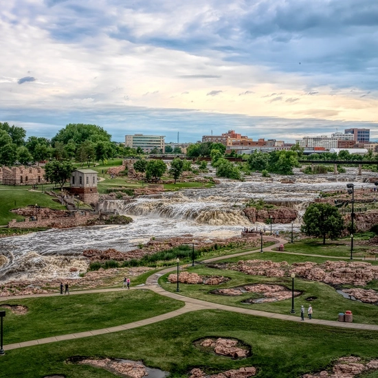 Falls Park in Downtown Sioux Falls, SD