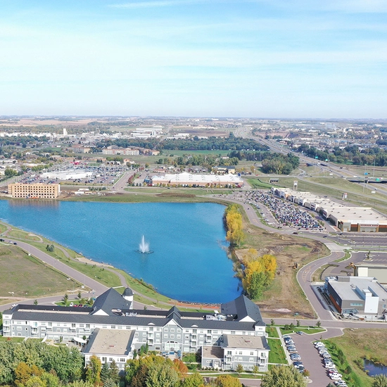 Aerial view of Lake Lorraine