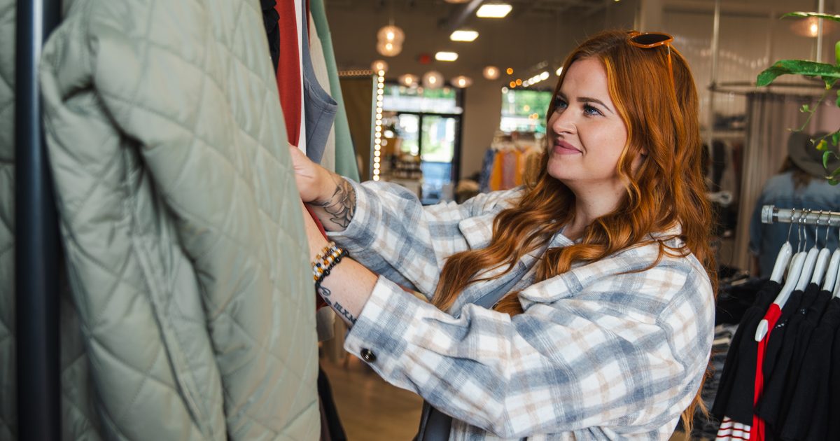 A woman shopping at Love Marlow